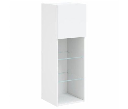 Muebles de TV con luces LED 2 uds blanco 30,5x30x90 cm