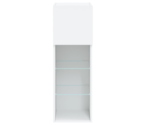 Muebles de TV con luces LED 2 uds blanco 30,5x30x90 cm