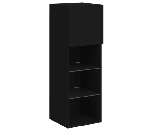 Mueble para TV con luces LED negro 30,5x30x90 cm