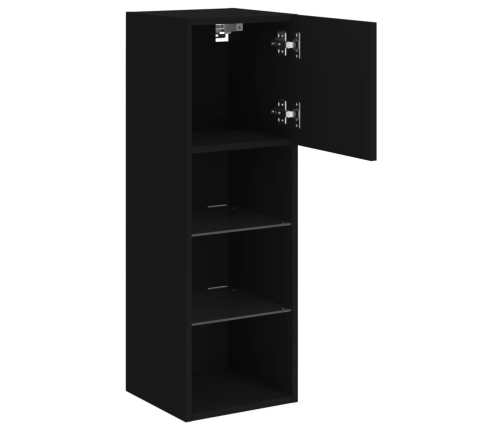 Mueble para TV con luces LED negro 30,5x30x90 cm