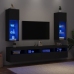 Muebles de TV con luces LED 2 uds negro 30,5x30x90 cm