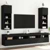 Muebles de TV con luces LED 2 uds negro 30,5x30x90 cm