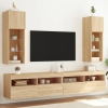 Muebles de TV con luces LED 2 uds roble Sonoma 30,5x30x90 cm