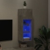 Mueble para TV con luces LED gris hormigón 30,5x30x90 cm