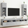 Muebles de TV con luces LED 2 uds gris hormigón 30,5x30x90 cm