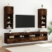 Muebles de TV con luces LED 2 uds roble ahumado 30,5x30x90 cm