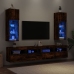 Muebles de TV con luces LED 2 uds roble ahumado 30,5x30x90 cm