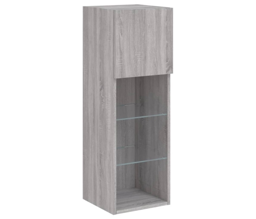 Mueble para TV con luces LED gris Sonoma 30,5x30x90 cm