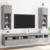 Muebles de TV con luces LED 2 uds gris Sonoma 30,5x30x90 cm