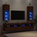 Muebles de TV con luces LED 2 uds marrón roble 30,5x30x90 cm