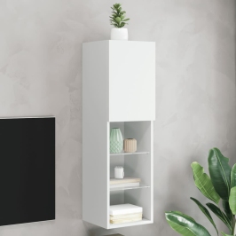 Mueble para TV con luces LED blanco 30,5x30x102 cm