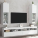 Muebles de TV con luces LED 2 uds blanco 30,5x30x102 cm