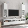 Muebles de TV con luces LED 2 uds blanco 30,5x30x102 cm