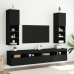 Mueble para TV con luces LED negro 30,5x30x102 cm