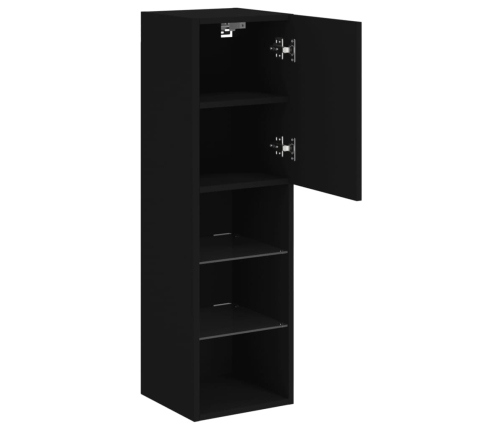 Mueble para TV con luces LED negro 30,5x30x102 cm