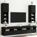 Muebles de TV con luces LED 2 uds negro 30,5x30x102 cm