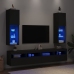 Muebles de TV con luces LED 2 uds negro 30,5x30x102 cm