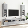 Muebles de TV con luces LED 2 uds gris hormigón 30,5x30x102 cm