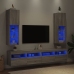 Muebles de TV con luces LED 2 uds gris Sonoma 30,5x30x102 cm