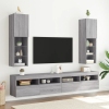 Muebles de TV con luces LED 2 uds gris Sonoma 30,5x30x102 cm