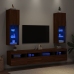 Muebles de TV con luces LED 2 uds marrón roble 30,5x30x102 cm