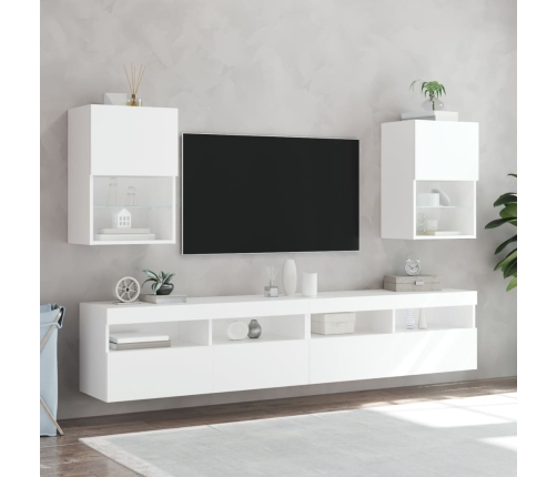 Mueble para TV con luces LED blanco 40,5x30x60 cm