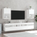 Muebles de TV con luces LED 2 uds blanco 40,5x30x60 cm