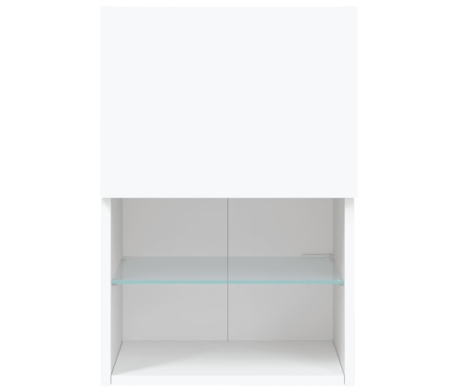 Muebles de TV con luces LED 2 uds blanco 40,5x30x60 cm