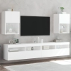 Muebles de TV con luces LED 2 uds blanco 40,5x30x60 cm