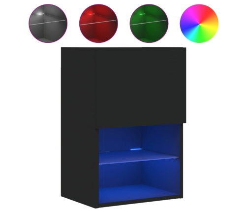 Mueble para TV con luces LED negro 40,5x30x60 cm