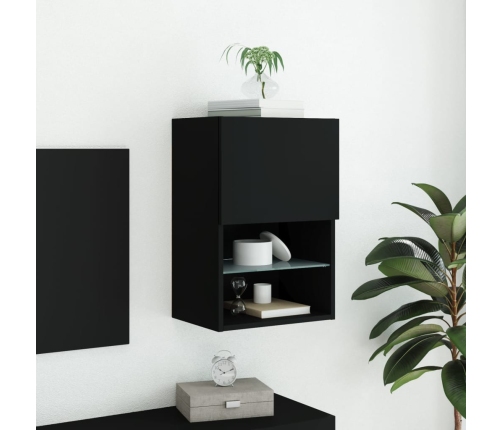 Mueble para TV con luces LED negro 40,5x30x60 cm