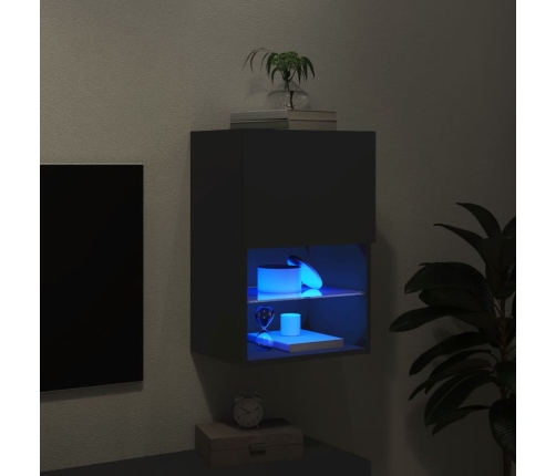 Mueble para TV con luces LED negro 40,5x30x60 cm