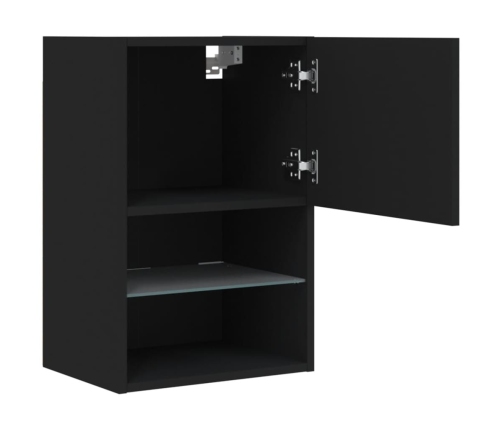 Mueble para TV con luces LED negro 40,5x30x60 cm