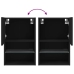 Muebles de TV con luces LED 2 uds negro 40,5x30x60 cm