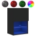 Muebles de TV con luces LED 2 uds negro 40,5x30x60 cm