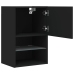 Muebles de TV con luces LED 2 uds negro 40,5x30x60 cm