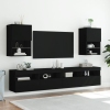 Muebles de TV con luces LED 2 uds negro 40,5x30x60 cm