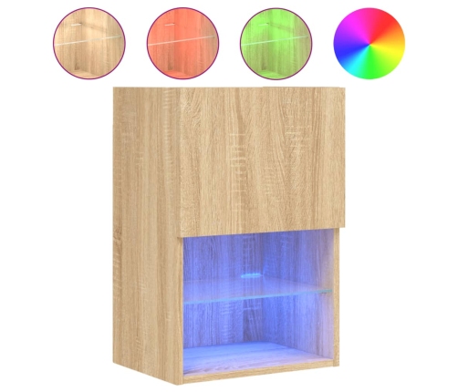 Mueble para TV con luces LED roble Sonoma 40,5x30x60 cm