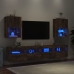 Muebles de TV con luces LED 2 uds roble ahumado 40,5x30x60 cm