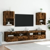 Muebles de TV con luces LED 2 uds roble ahumado 40,5x30x60 cm