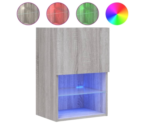 Mueble para TV con luces LED gris Sonoma 40,5x30x60 cm