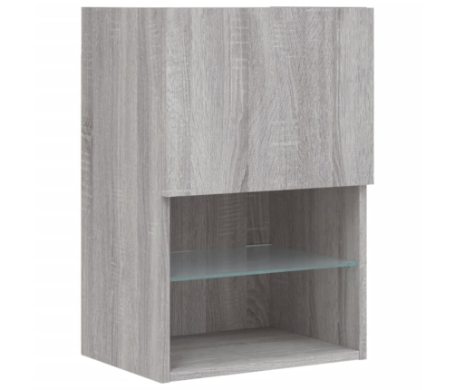 Mueble para TV con luces LED gris Sonoma 40,5x30x60 cm