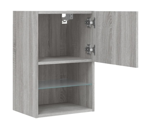 Mueble para TV con luces LED gris Sonoma 40,5x30x60 cm