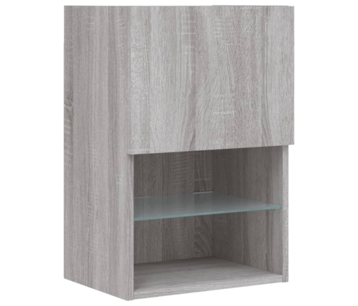 vidaXL Muebles para TV con luces LED 2 uds gris Sonoma 40,5x30x60 cm