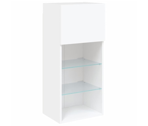 Muebles para TV con luces LED 2 uds blanco 40,5x30x90 cm