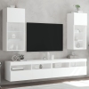 Muebles para TV con luces LED 2 uds blanco 40,5x30x90 cm