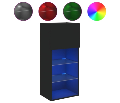 Mueble para TV con luces LED negro 40,5x30x90 cm