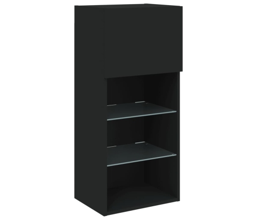 Mueble para TV con luces LED negro 40,5x30x90 cm