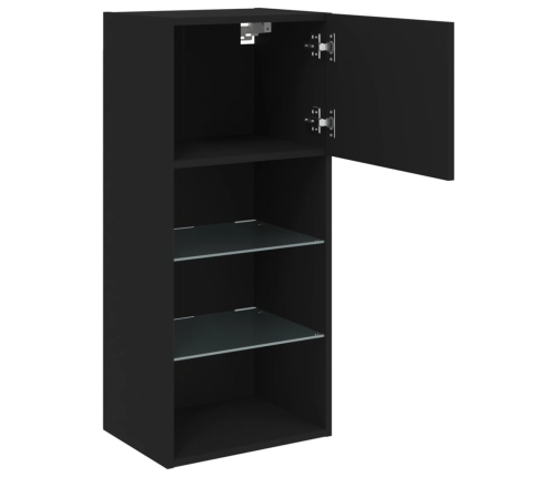 Mueble para TV con luces LED negro 40,5x30x90 cm