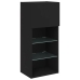 Muebles de TV con luces LED 2 uds negro 40,5x30x90 cm